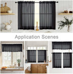 Cafe Curtains 36 Inch Length Tier 2 Pieces, Modern Soft Airy Sheer Kitchen - Image 6