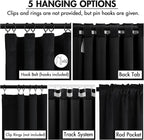 MIULEE Velvet Curtains 50W x 96L 2 Panels Black Blackout Curtains | Luxury - Image 2