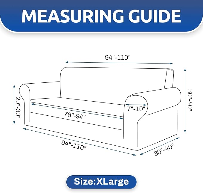 Stretch Oversized Couch Covers for Sofa Slipcover, Khaki | 1-Piece Washable - Image 4