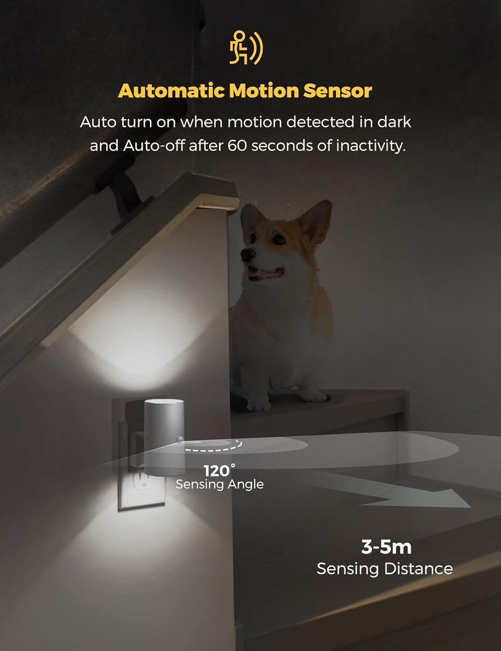 L LOHAS LED Motion Sensor Night Light, [2 Pack] Bright Night Light, 5000K Daylight White, Motion Activated Nightlight, Dimmable 0-100LM, Motion Sensor Light Indoor for Kids Hallway Bathroom Kitchen