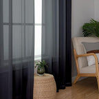 Black Sheer Curtains 68 Inch Length 2 Pcs, Light Filtering Rod Pockets Window - Image 8