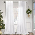 Pitalk White Linen Extra Long Curtains 120 Length by Pitalk