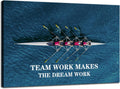 Inspirational Wall Art Success Team Work Makes The Dream Work Motivational Poster Quotes Prints on Canvas Wall Decor for Living Room Bedroom Office Home Decor Framed Ready to Hang[12" W X 18" H]