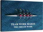 Inspirational Wall Art Success Team Work Makes The Dream Work Motivational Poster Quotes Prints on Canvas Wall Decor for Living Room Bedroom Office Home Decor Framed Ready to Hang[12" W X 18" H]