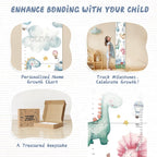 Personalized Name Growth Chart for Kids, Watercolor Dinosaur Height Measurement Chart for Children's Growth, Suitable for Both Boys and Girls, Removable and Easy to Store, Lightweight