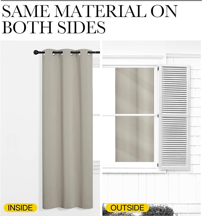 NICETOWN Natural Room Darkening Curtains 86" Long - Image 6