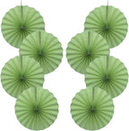Green Hanging Paper Fans,12in,30 Color,DIY Set,Light Green,Military Theme,Birthday Occasion
