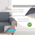 U-NICE HOME 4 Seater Sofa Cover 91''Large Couch Cover, Dark Blue/Light Grey | - Image 4