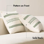 MIULEE Set of 2 Sage Green Boho Decorative Pillow Covers 24x24 Inch | Farmhouse - Image 9