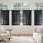 MIULEE Black Short Sheer Curtains 45 Inches Long 4 Panels 42 x 45 Inches | - Image 4