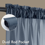 MIULEE Navy Blue Sheer Curtains 96 Inches Long 4 Panels 42 x 96 Inches | Light - Image 3