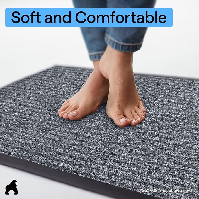 GORILLA GRIP Waterproof Traffic Guard Door Mat, 2 Pack Indoor Outdoor Durable - Image 8