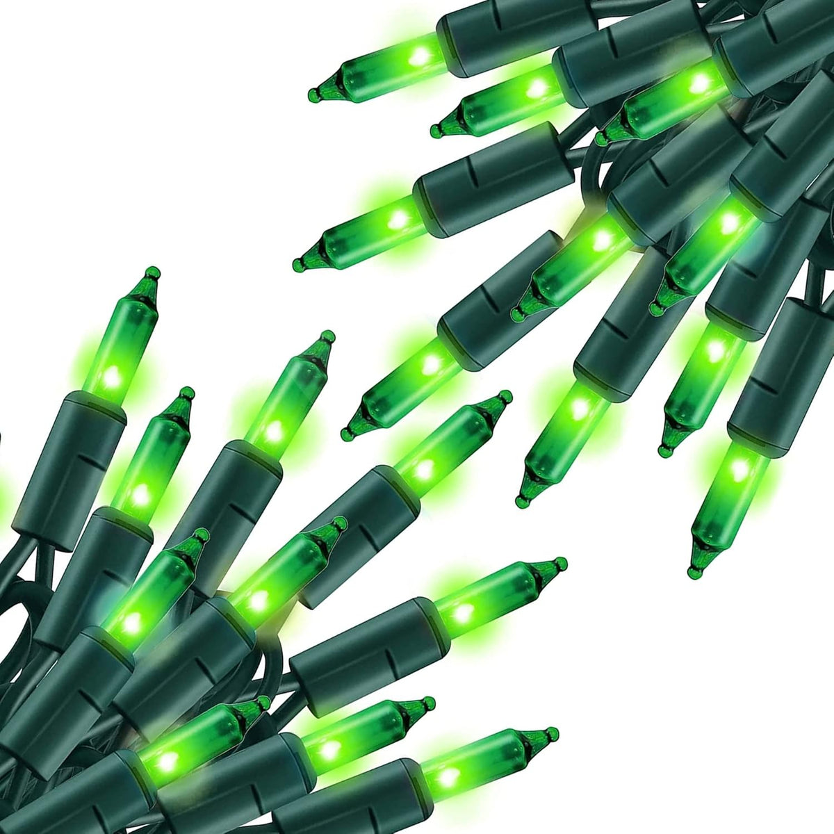 TW SHINE Green St. Patrick's Day Lights, 2 Pack Total 40FT 200 Count Incandescent Christmas Mini String Lights, Waterproof Decorations for Outdoor Indoor Xmas Tree Patio Home Party Yard Decor