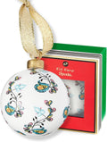 Spode Kit Kemp Psycho Sprig Yellow Bauble Christmas Bauble - Handcrafted Porcelain Festive Keepsake, Personalized Ornament, Collectible Luxury Holiday Decoration Gift