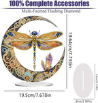 Diamond Painting Kits for Adults Beginners, 5D Full Drill Dragonfly Crystal Art Desktop Ornament, DIY Single Sided Home Office Desk Decor, Creative Craft Gift Set with Tools