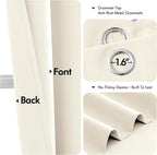 MIULEE Blackout Curtains for Bedroom 2 Panels 40 x 54 Inch Long Beige White | - Image 4
