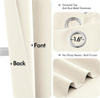 MIULEE Blackout Curtains for Bedroom 2 Panels 40 x 45 Inch Long Beige White | - Image 4