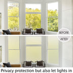 HIDBEA Frosted Window Privacy Film Heat Control UV Blocking, Static Cling Non-Adhesive Reusable Door coverings for Bathroom Home Office (Frosted 23.6 Inch x 9.8 Feet)