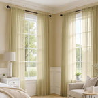 MIULEE Gold Sheer Curtains 72 Inches Long 4 Panels 42 x 72 Inches | Light - Image 2