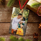 Gemszoo Personalized Picture Christmas Ornament, Custom Double Sided Photo Text Wooden Hanging Xmas Tree Keepsake Pendant Decoration Gift for Family (1, Vertical Rectangle)