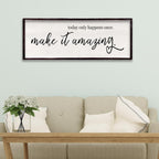 Today Only Happens Once Make It Amazing Framed Wall Art, 32''×12'' Rustic Religious Christian Lords Prayer Sign for God Jesus Christ Prayer, Horizontal Holy Inspirational Catholic Scripture Decor
