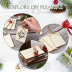 Rectangle Wooden Tags, 50Pcs 2.5 x 3.5 Inch Unfinished Wood Tags Ornaments Blank Square Wooden Slices with Jute Twines for Sign Tags Christmas Home Party Hanging Decoration