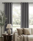 Curtains, Dark Gray, 2 Panels, Grommet Top, Thermal Insulated, Full Light - Image 2