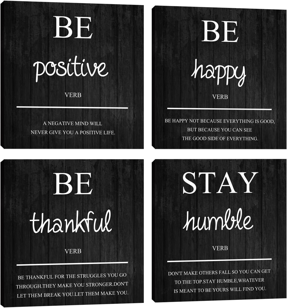 Motivational Office Wall Art Decor Inspirational Framed Canvas Wall Art Poster Prints Inspirational Quotes Office Wall Art for Living Room Bedroom Home Office Wall Decoration 12”X12”X4