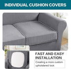 Turquoize 3 Piece Sofa Covers for 2 Cushion Couch Sofa Slipcover Soft Couch - Image 5