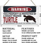 Warning Sign, Turtle Warning Wood Plaque Sign, Funny Door Signs, Decorative Wood Hanging Suspension Plaque, Farmhouse Wooden Wall Decor, Outdoor Hanging Wooden Signs