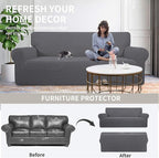 Easy-Going Stretch Loveseat Couch Covers Washable Grey | 1-Piece Loveseat Covers - Image 4