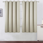 Light Beige Blackout Curtains 66 x 63 Inch Length/Set of 2 Curtain by Lemomo