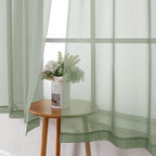 Short Sheer Curtains 54 Inches Length 2 Panels, Light Filtering Voile Curtain - Image 6