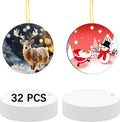 32 pcs Metal Sublimation Ornament Blanks，Christmas Ornaments Sublimation Christmas Ornament Blanks for Christmas Tree Decor Blank Ornaments，DIY Handmade Crafts Double Sided Sublimation Ornaments