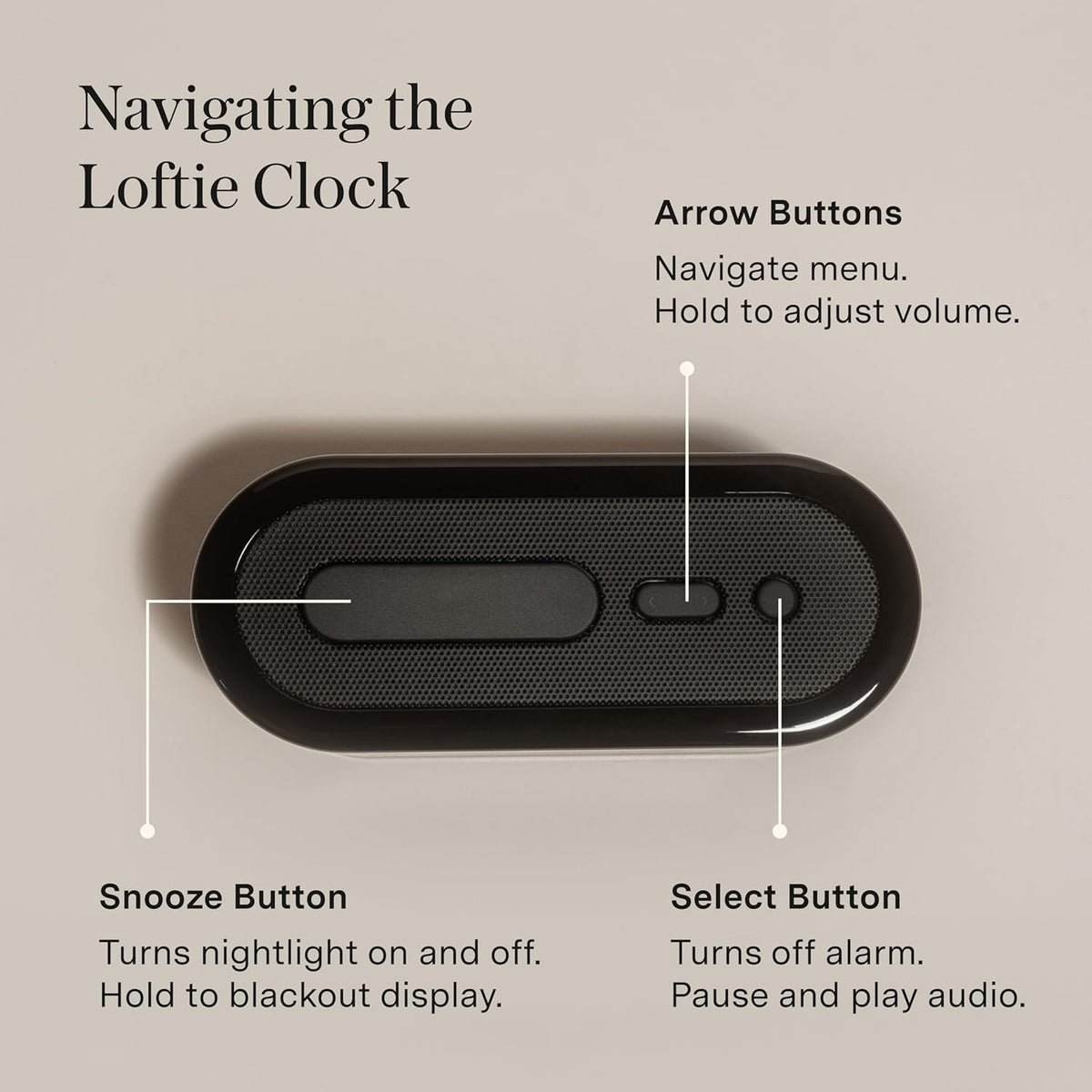 Loftie Alarm Clock with Sound Machine – Smart Alarm Clock with Light, White Noise, Bluetooth Speaker, Night Light Sound Machine, 100+ Sounds, Blackout Mode, No WiFi Mode, Optional Subscription -Coffee