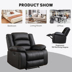 EBELLO Faux Leather Manual Recliner Sofa Set, 2 Recliner Chair, 3 Seat Reclining Sofa, Couch Set for Living Room, Bedroom, Meeting Room, Black (2Recliner+Sofa)
