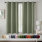 MIULEE Blackout Curtains for Bedroom 2 Panels 40 x 54 Inch Long Sage | Thermal by MIULEE