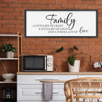 SRSZHIYUE Family A Little Bit Of Crazy Loud Sign Wall Decor Art 32"×12" Large Wood Framed Wall Hanging (Black)