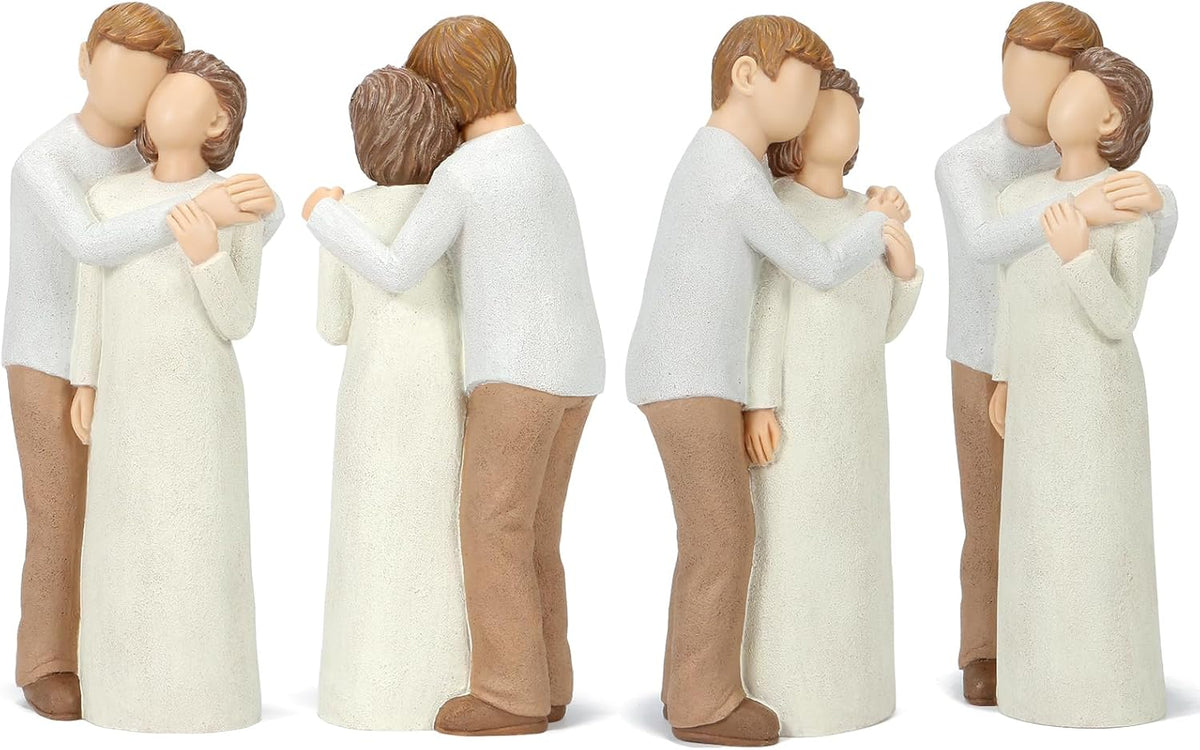 Elderly Mom and Son Figurines, Mother and Adult Son Statues, Love My Mom Gift for Mother’s Day Anniversary Birthday Christmas