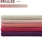 MIULEE Hot Pink Red Chenille Couch Throw Pillow Covers, 20x20 | Set of 2 - Image 6