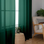 Hunter Green Sheer Curtains 78 Inches Long 2 Panels, Airy Voile Solid Curtains - Image 6