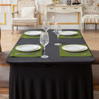 Cloth Placemats Set of 8, Linen Type Fabric Placemats Machine Washable Heat Resistant Placemats Wrinkle Free Thick Polyester Kitchen Place Mats for Dining Table (Green)
