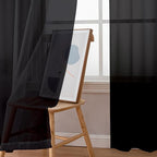 Simplebrand Black Sheer Curtains 90 Inches Long, Light Filtering Rod Pocket - Image 4