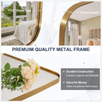 ANDY STAR Brass Bathroom Mirror, 24x32’’ Brushed Gold Metal Frame Oblong Mirror for Bathroom, Modern Gold Oval Bathroom Mirror for Over Sink, Hangs Horizontal or Vertical