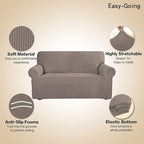 Easy-Going Stretch 4 Seater Oversized Sofa Couch Cover Taupe | 1-Piece Extra - Image 4