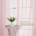 Blush Pink Sheer Curtains for Bedroom 90 Inches Long 2 Pcs, Rod Pockets Window - Image 4