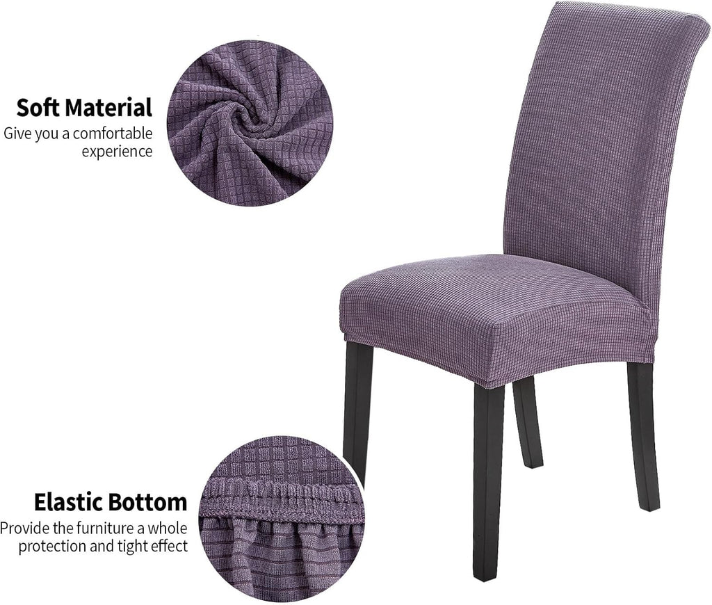 Joccun Chair Covers for Dining Room Set of 2, Dining Chair Slipcovers Stretch Dining Room Chair Covers Seat Protector,Washable Parsons Chair Cover for Home,Hotel(Grapeade,2 Pack)