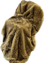 Brown Fur Throw Blanket and Bedspread - Brown Wolf Faux Fur - Light & Dark Brown Faux Fur - Luxury Throw Blanket & Bedspread, Handmade in US, 16406