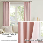 Pinch Pleated Pink Blackout Curtains Short 2 Panels Set 45 Inch Length - Image 6