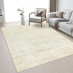 Area Rug Living Room: 8x8 Modern Washable Indoor Soft Carpet Beige | - Image 5